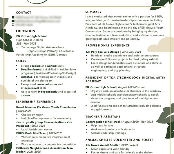 Senior Resume